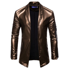 Load image into Gallery viewer, Elastic Zipper Motorcycle Leather Jacket for Men